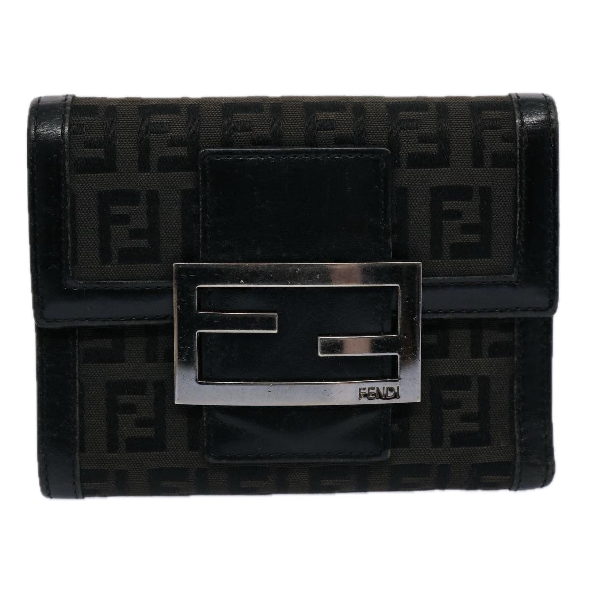 Luxury FendiZucchino Canvas Wallet Blackep2773