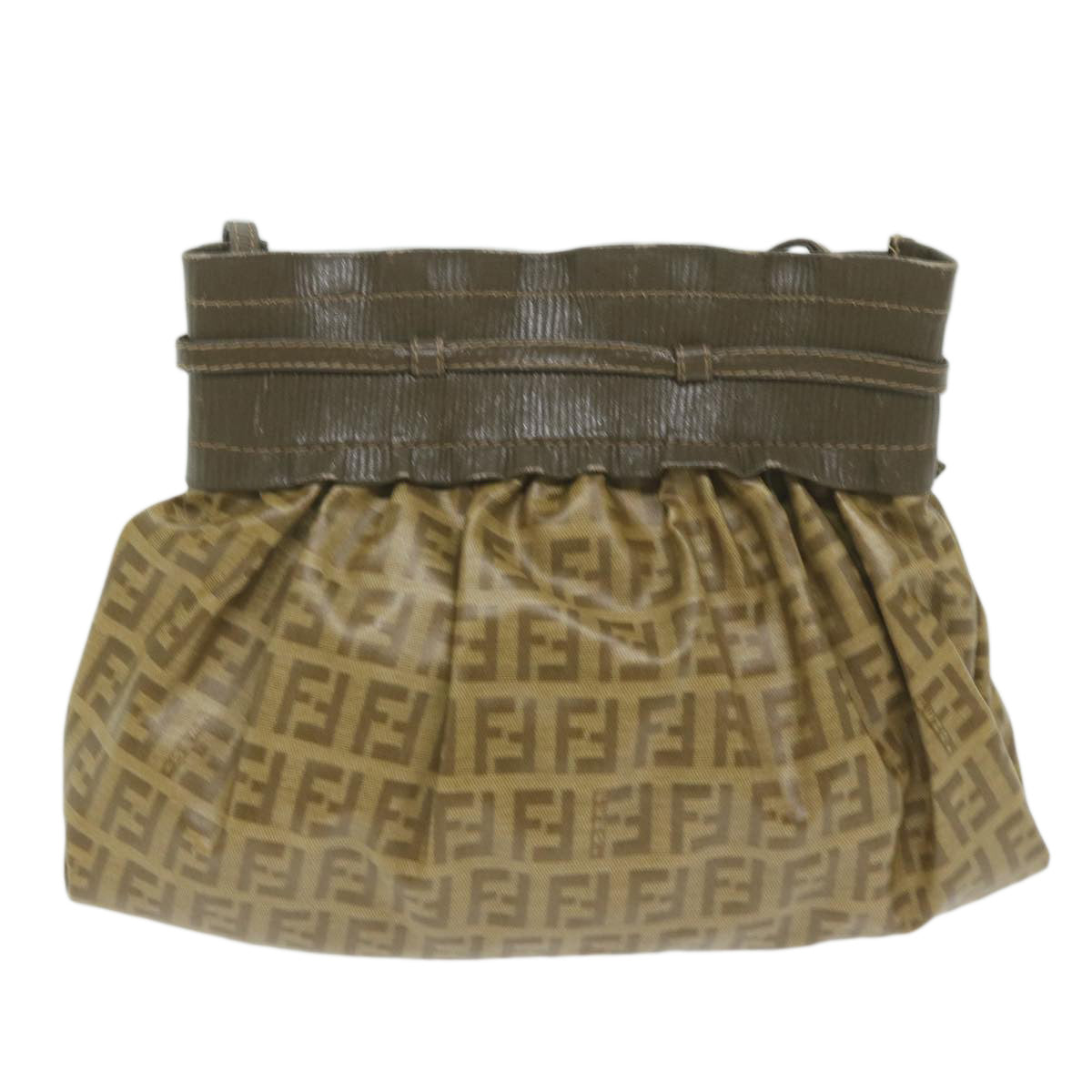 Luxury FendiZucchino Canvas Shoulder Bag Brownep2817