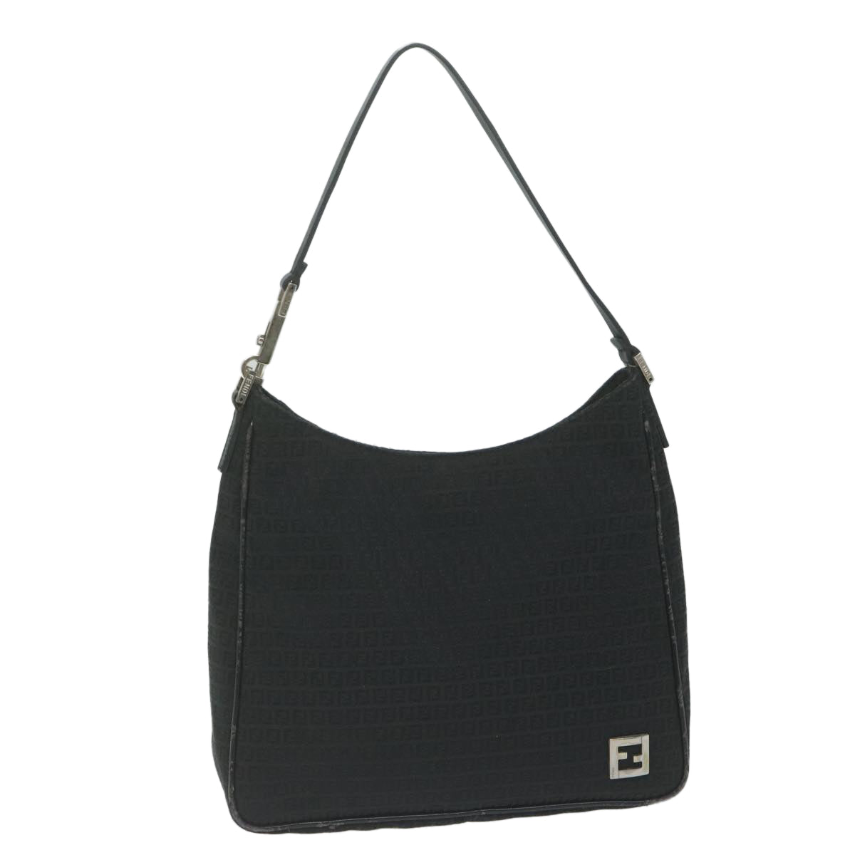 Luxury FendiZucchino Canvas Shoulder Bag Blackep2840