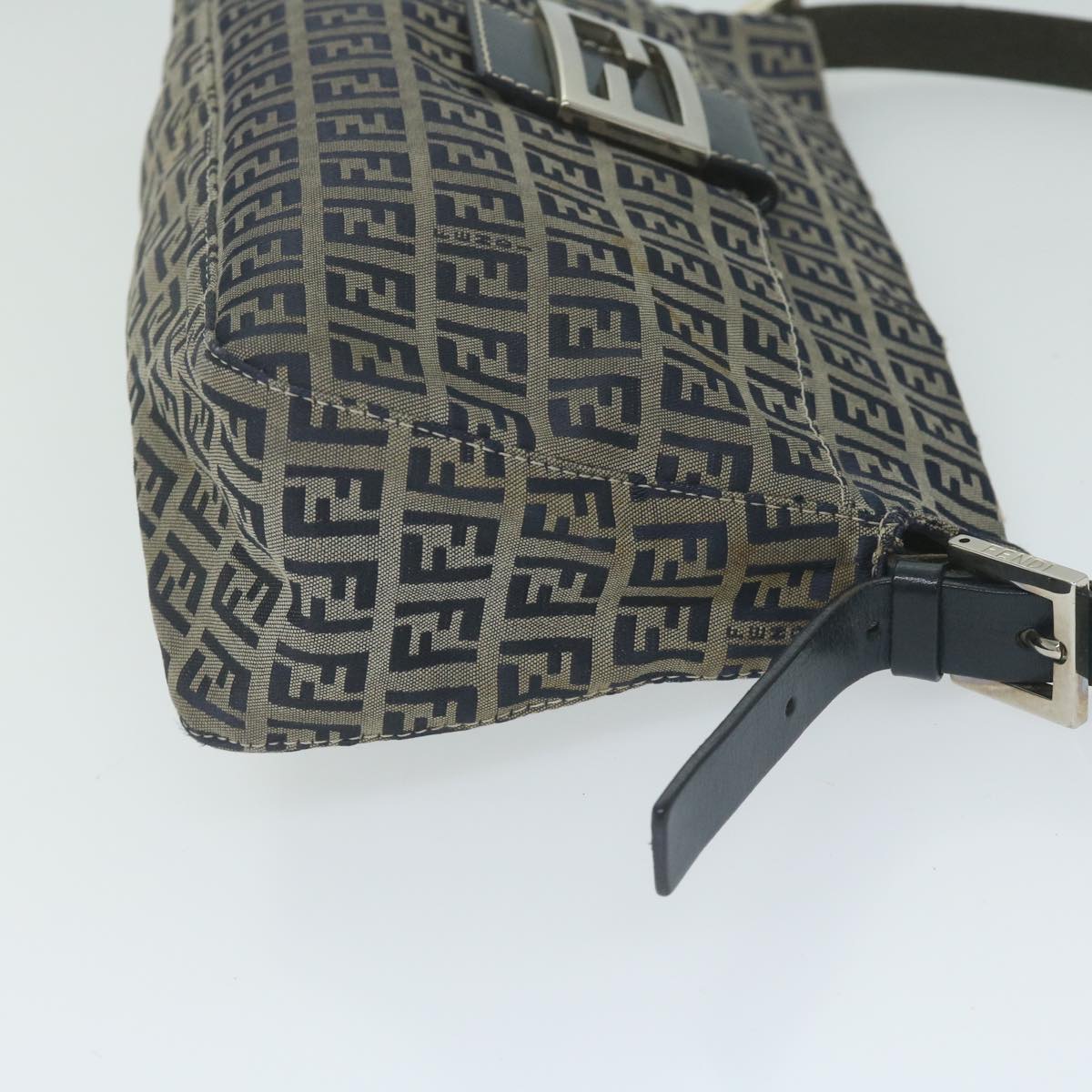 Luxury FendiZucchino Canvas Mamma Baguette Shoulder Bag Navyep2842
