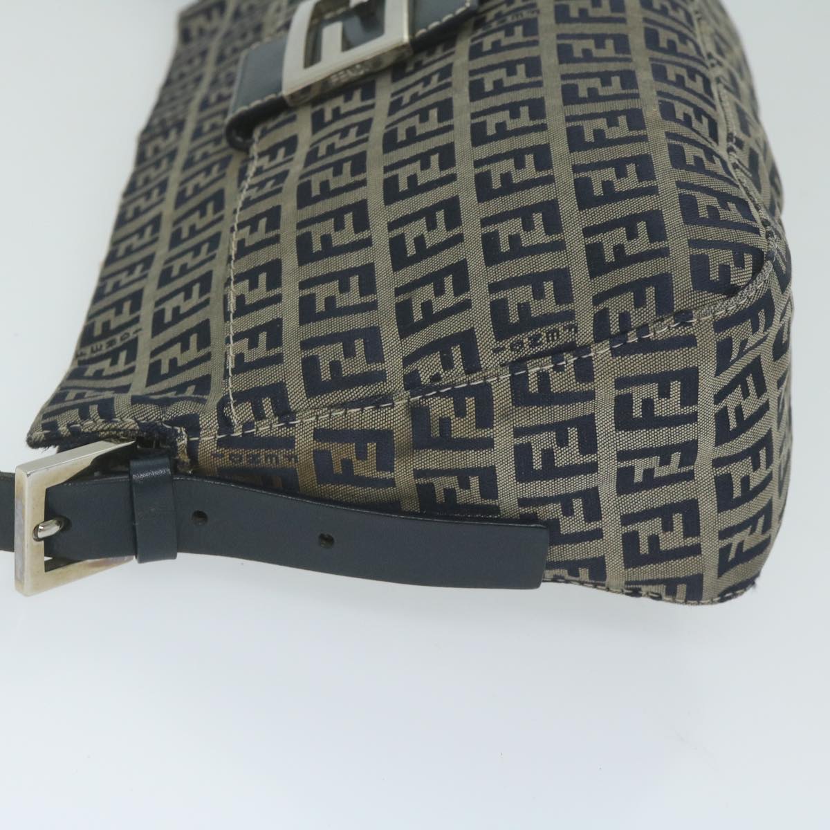 Luxury FendiZucchino Canvas Mamma Baguette Shoulder Bag Navyep2842