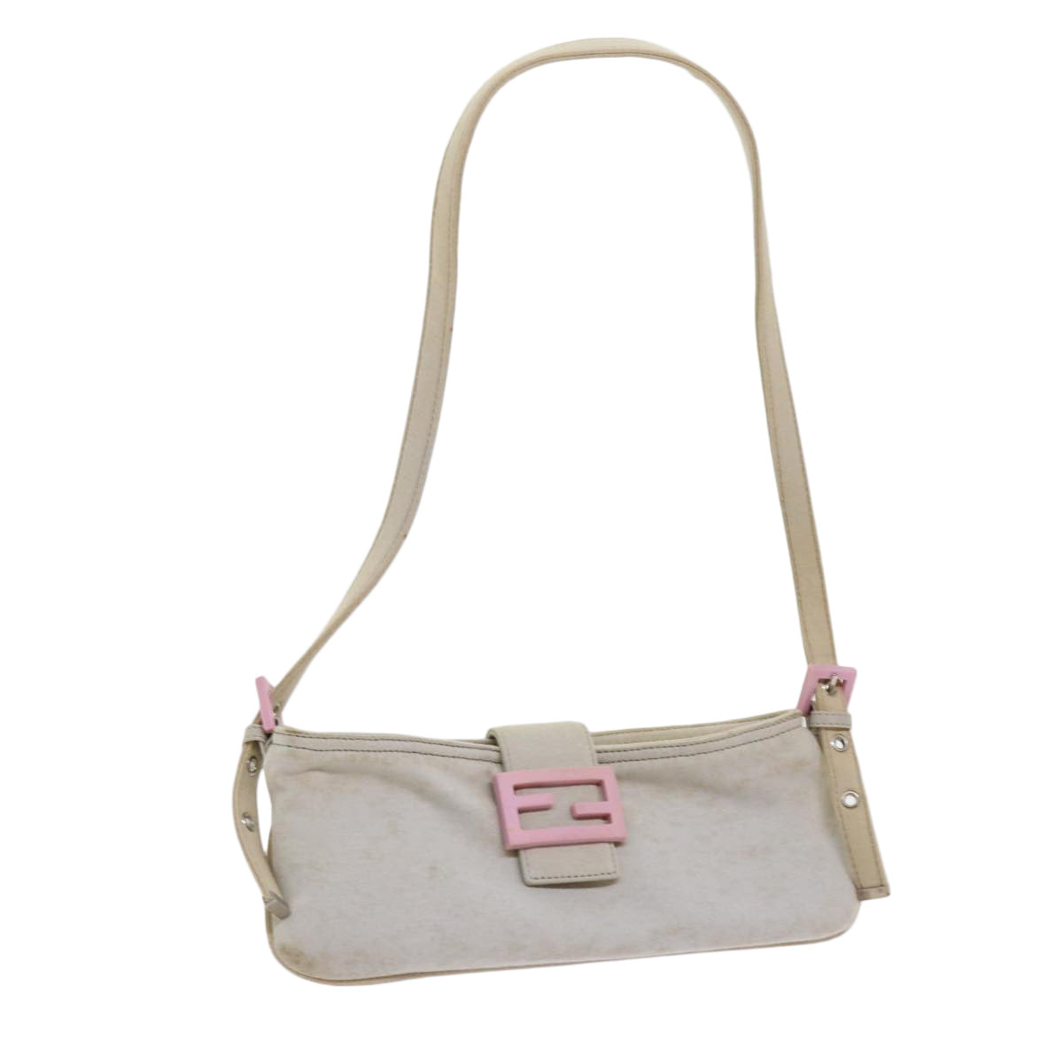 Luxury FendiMamma Baguette Shoulder Bag Cotton White 2354 26685 008ep2844