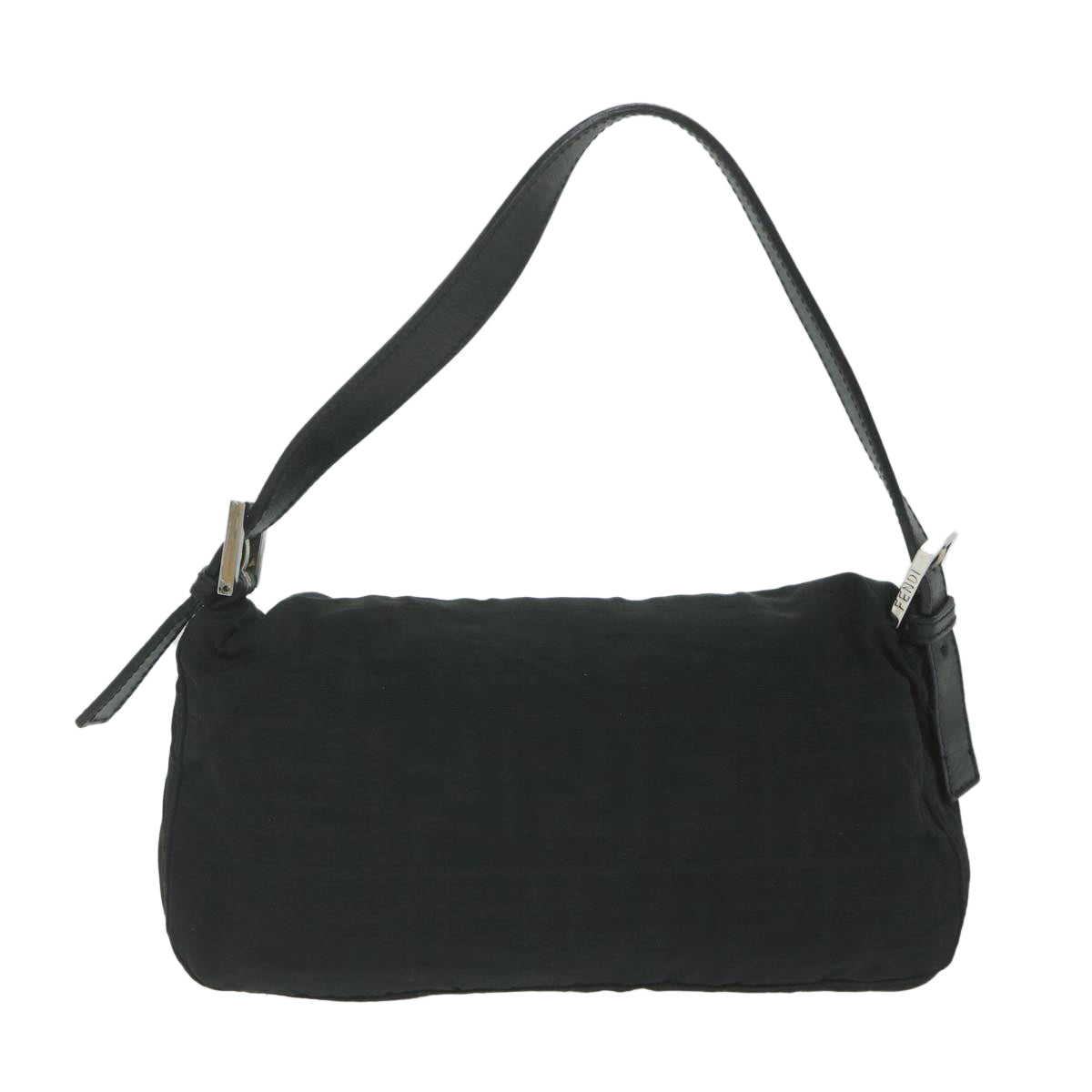 Luxury FendiZucca Canvas Mamma Baguette Shoulder Bag Blackep2859