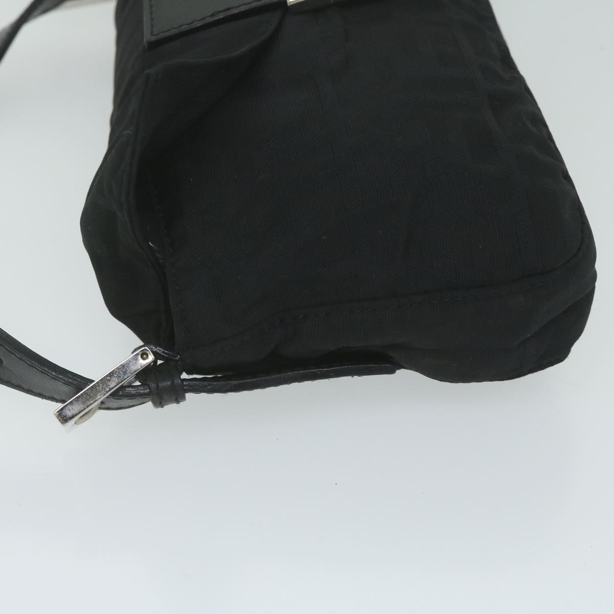 Luxury FendiZucca Canvas Mamma Baguette Shoulder Bag Blackep2859