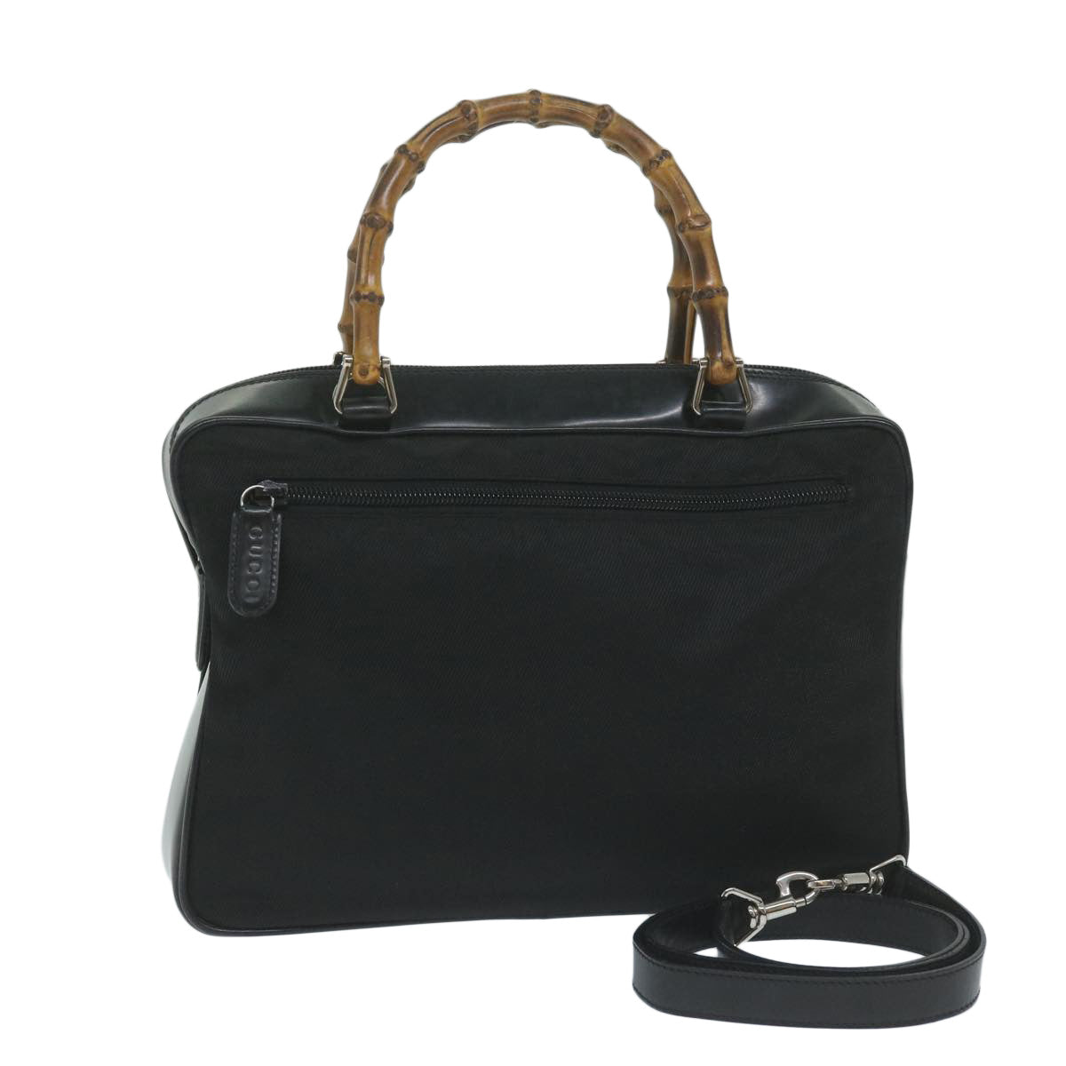 GUCCI Bamboo Hand Bag Nylon Black 000 0538  ep2884