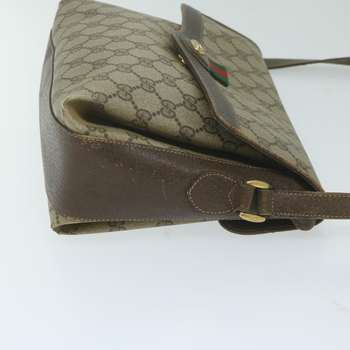 GUCCI GG Supreme Web Sherry Line Shoulder Bag Beige Red 904 02 084  ep2885