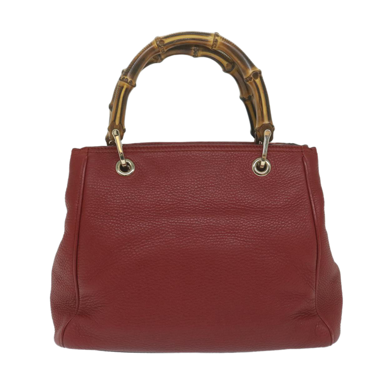 GUCCI Bamboo Hand Bag Leather Red 336032  ep2891