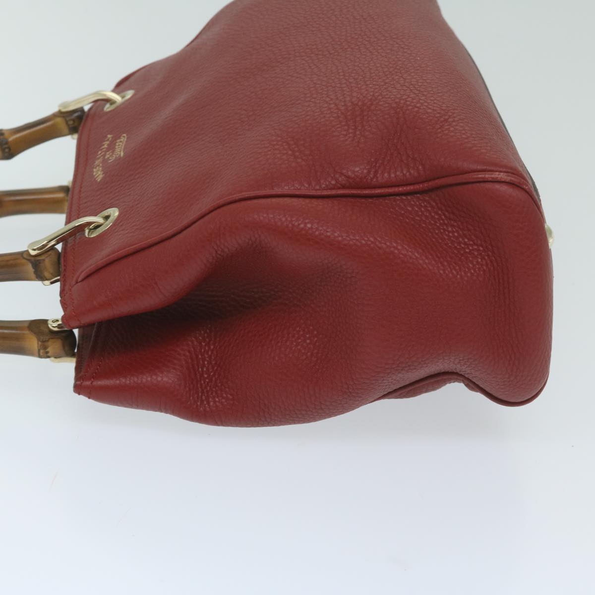 GUCCI Bamboo Hand Bag Leather Red 336032  ep2891
