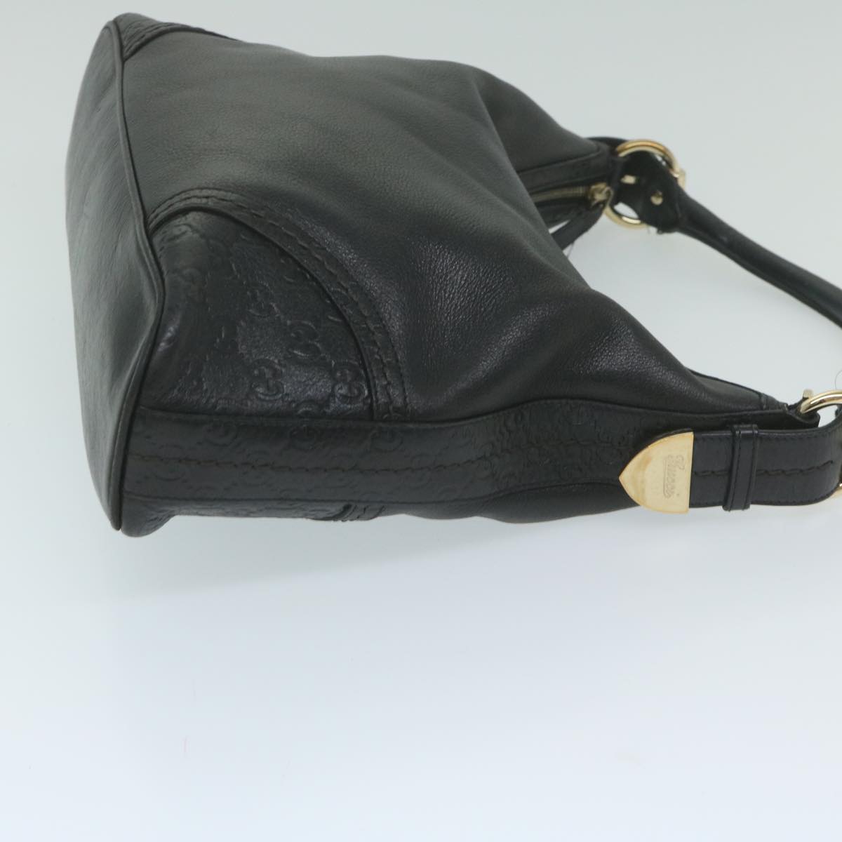 GUCCI GG Canvas Guccissima Shoulder Bag Leather Black 181515  ep2906
