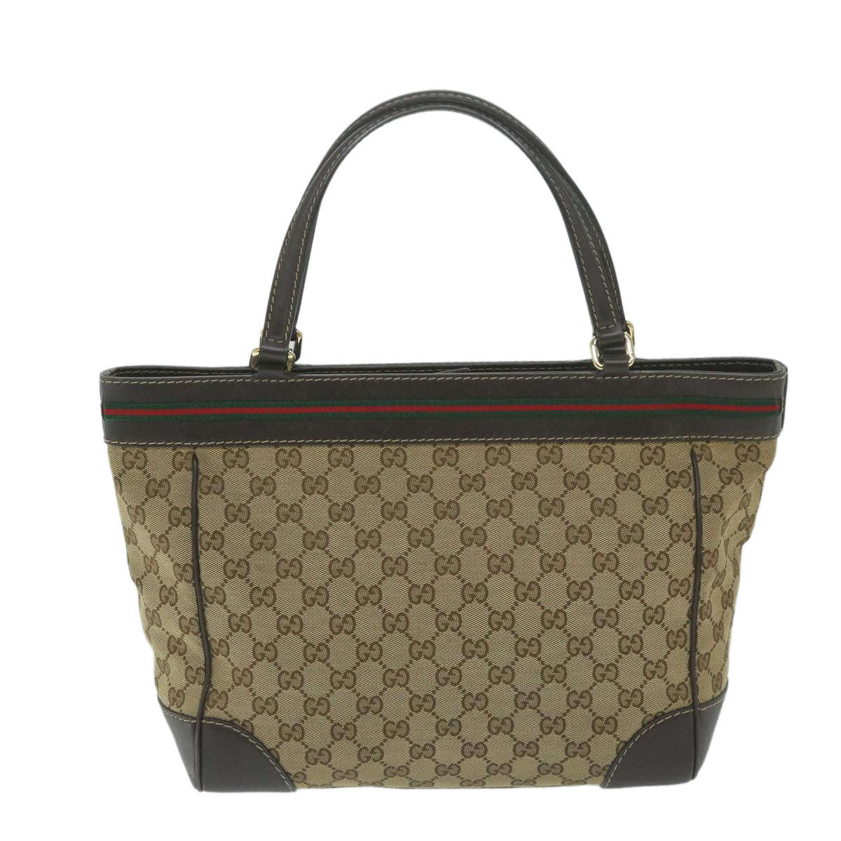 GUCCI GG Canvas Web Sherry Line Tote Bag Beige Red Green 257061  ep2908