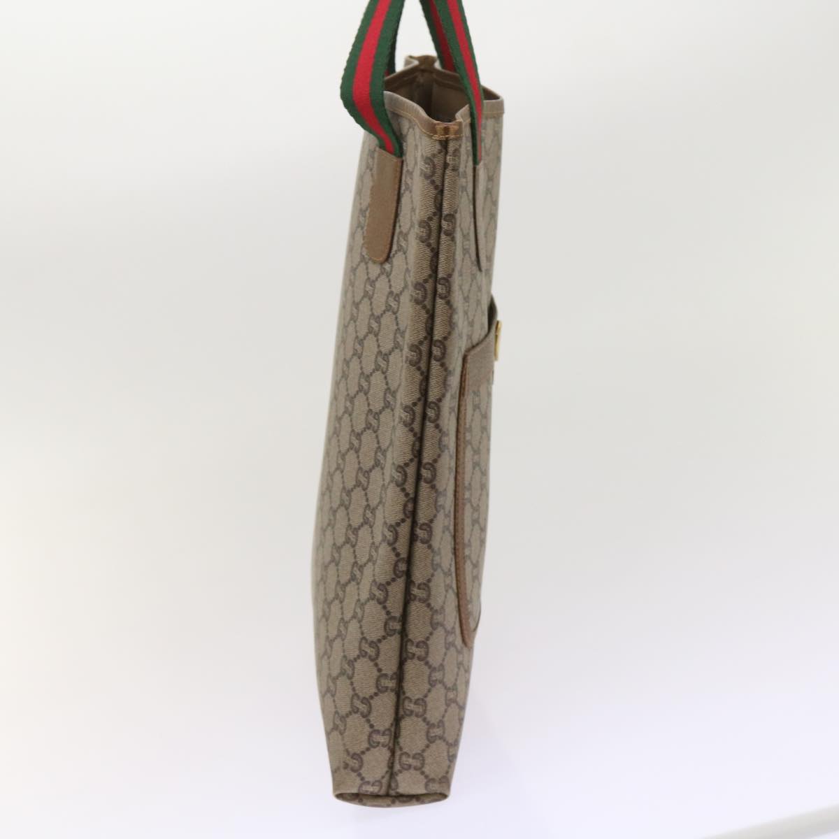 GUCCI GG Plus Supreme Web Sherry Line Tote Bag Beige Red Green  ep2938