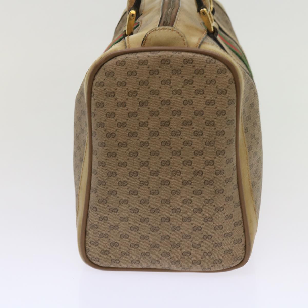 GUCCI Micro GG Supreme Web Sherry Line Boston Bag Beige Red Green  ep2939