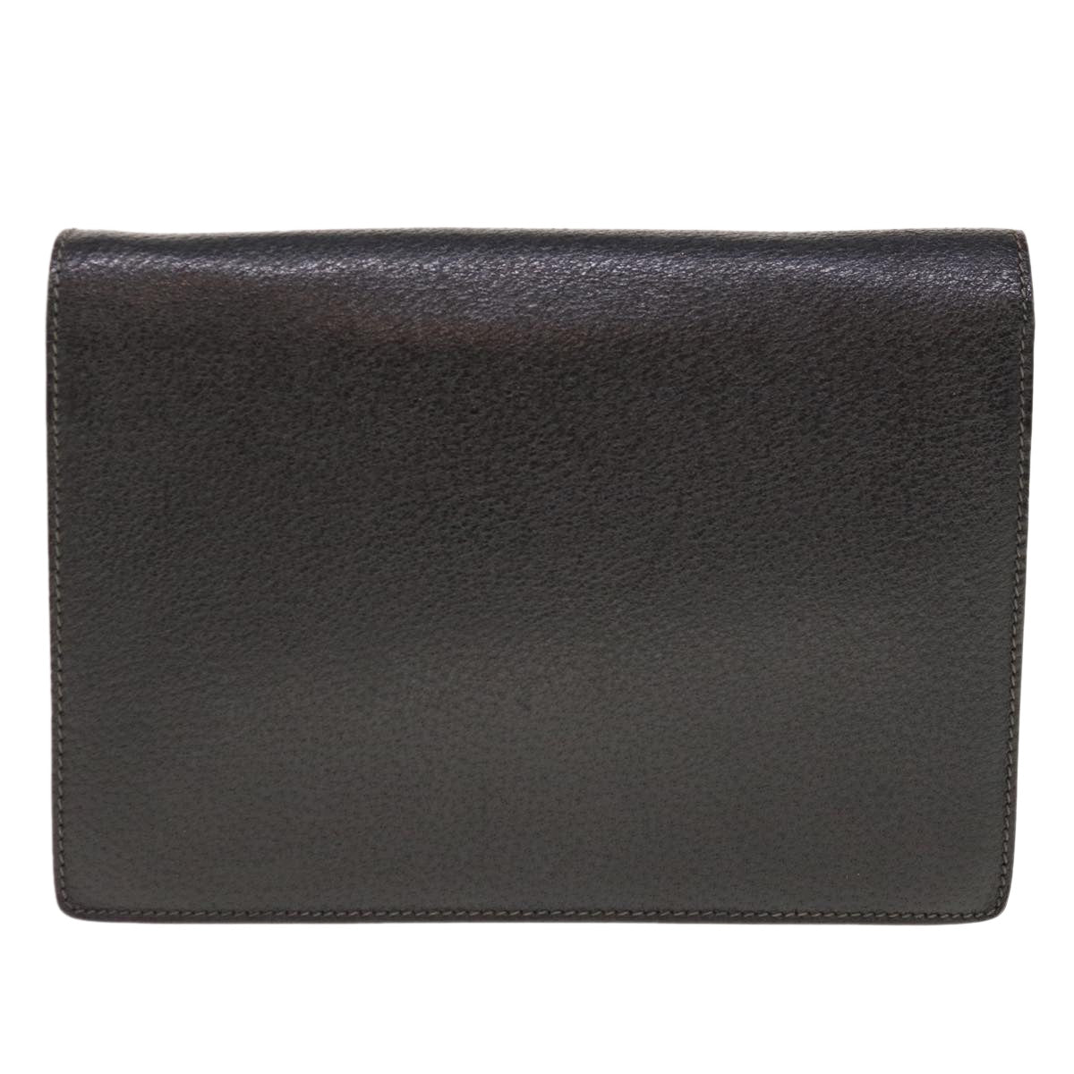 GUCCI Clutch Bag Leather Black  ep2949