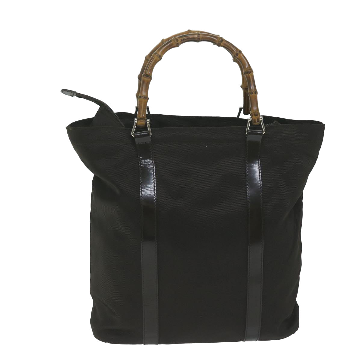 GUCCI Bamboo Hand Bag Nylon Brown 000 3754 0508  ep2964