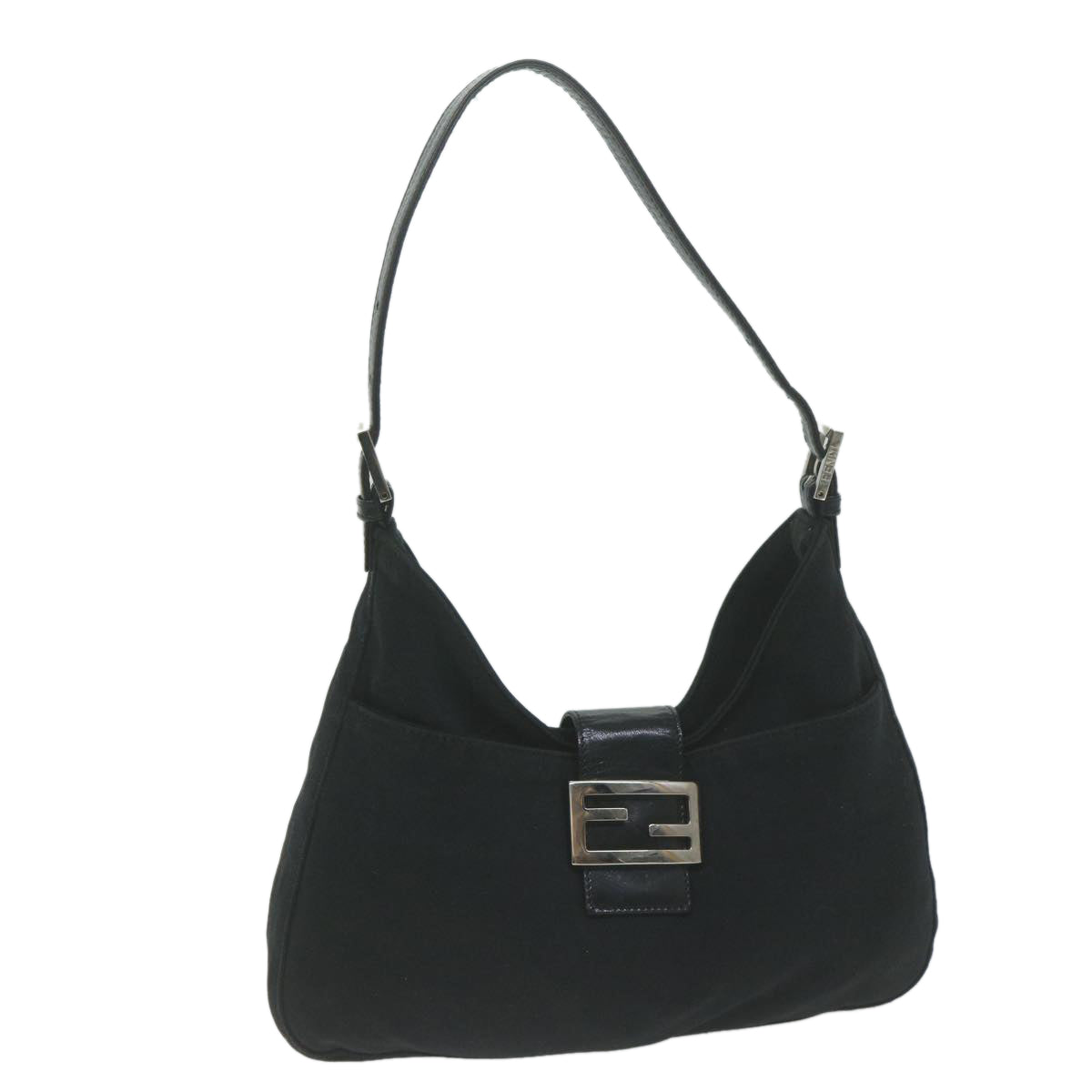 Luxury FendiMamma Baguette Shoulder Bag Nylon Blackep3008