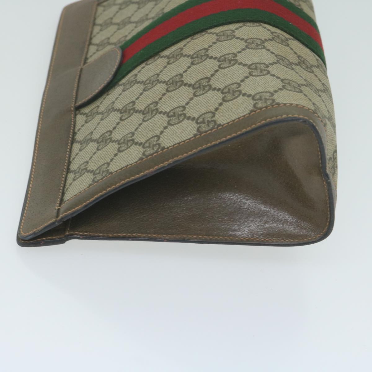 GUCCI GG Supreme Web Sherry Line Clutch Bag Beige Red 89 01 002  ep3034