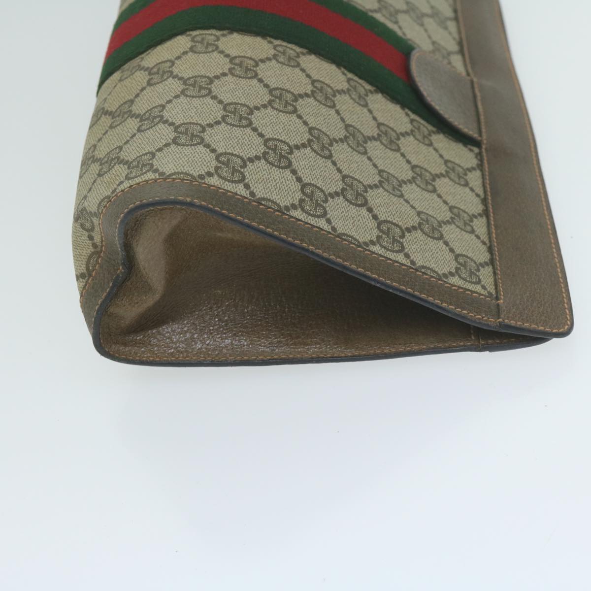 GUCCI GG Supreme Web Sherry Line Clutch Bag Beige Red 89 01 002  ep3034