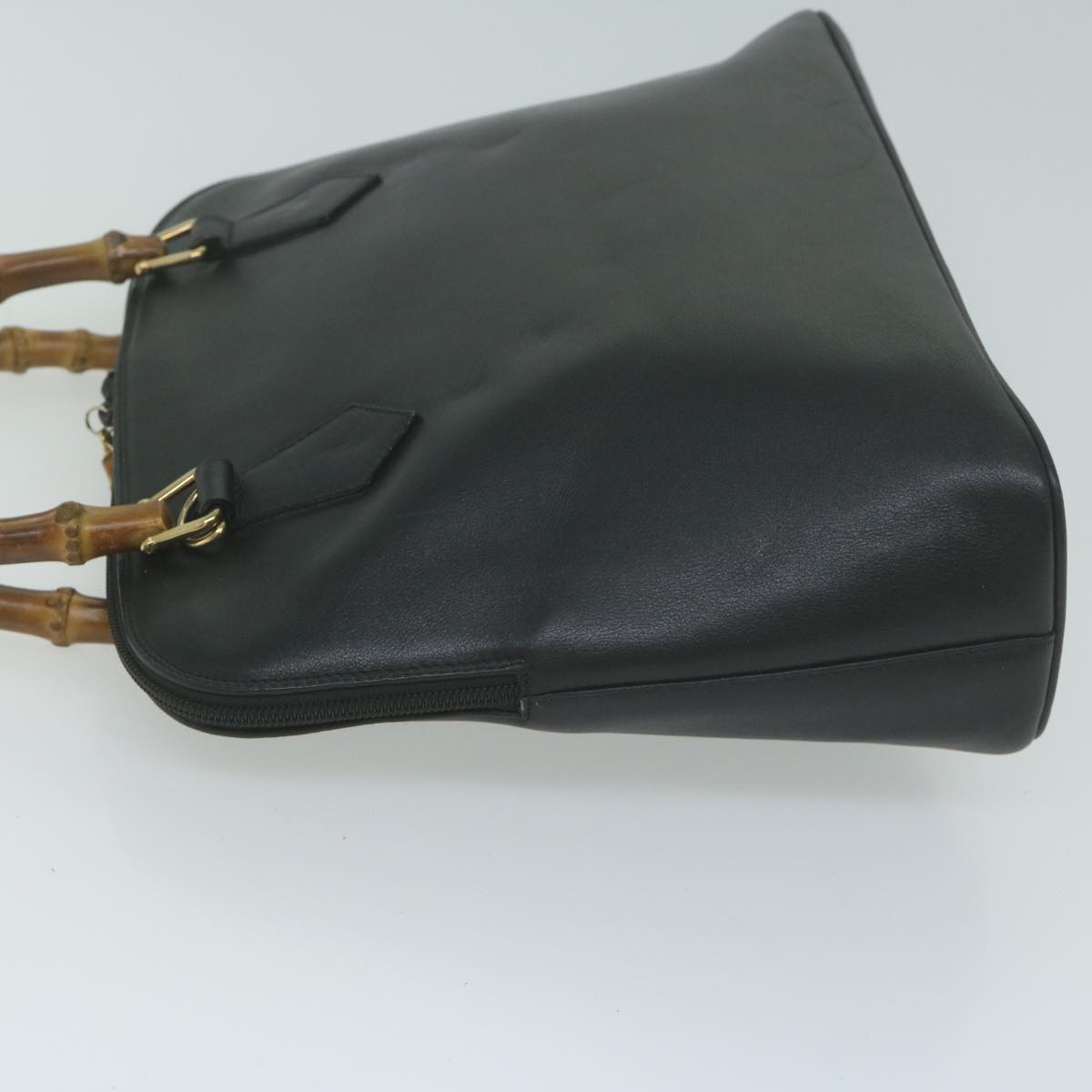 GUCCI Bamboo Hand Bag Leather 2way Black 000 0289  ep3042