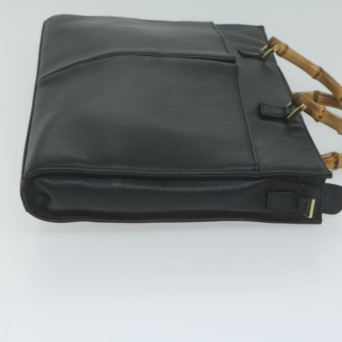 GUCCI Bamboo Hand Bag Leather 2way Black 001 2855  ep3046