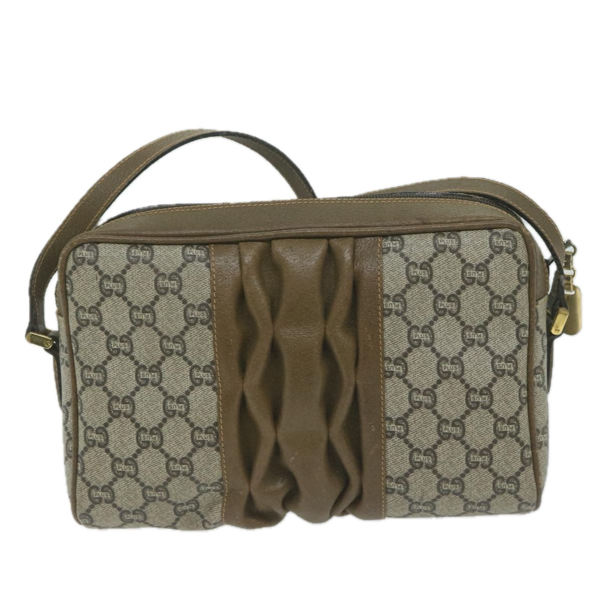 GUCCI GG Plus Supreme Shoulder Bag PVC Beige  ep3065