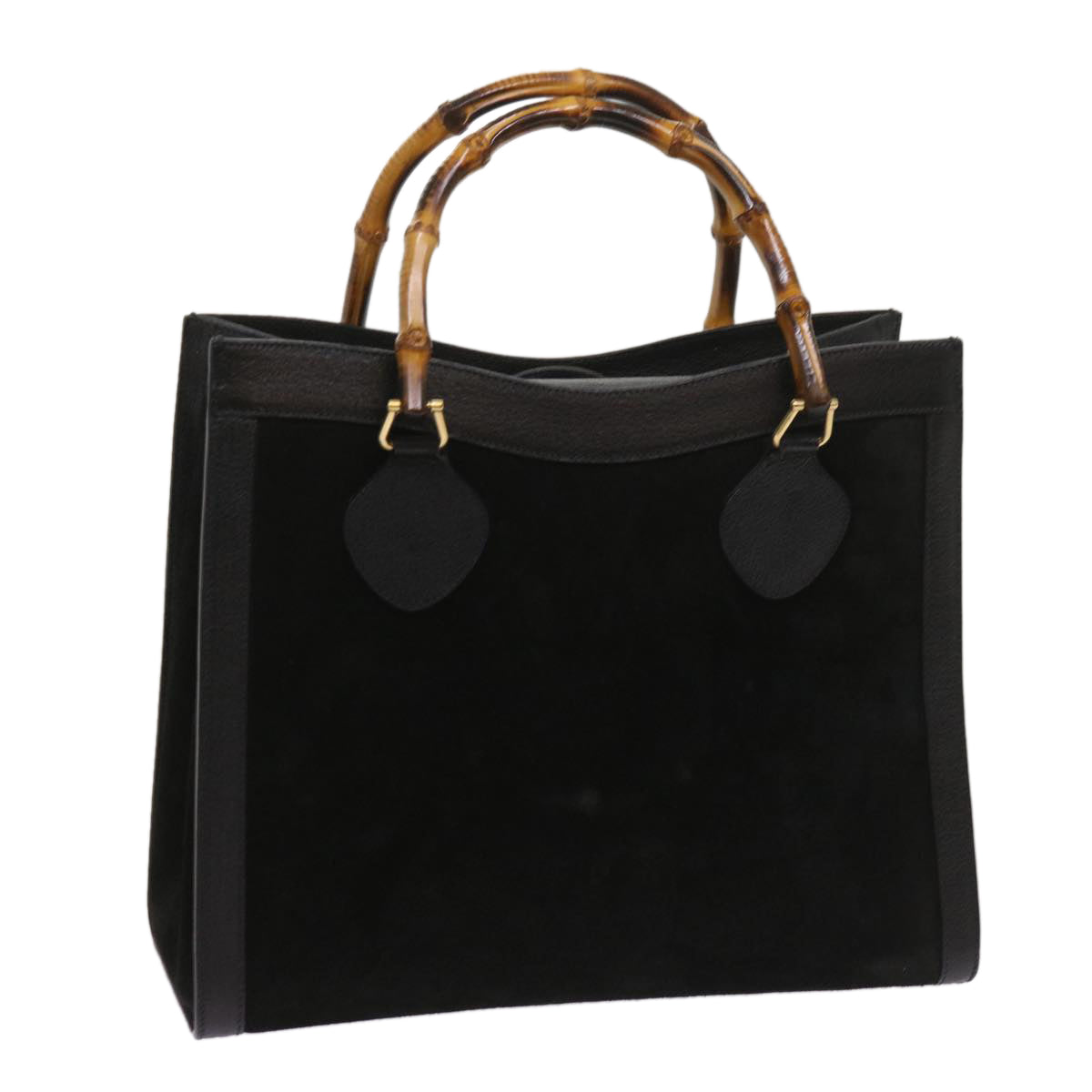 GUCCI Bamboo Hand Bag Suede Black 002 1186 0260  ep3069