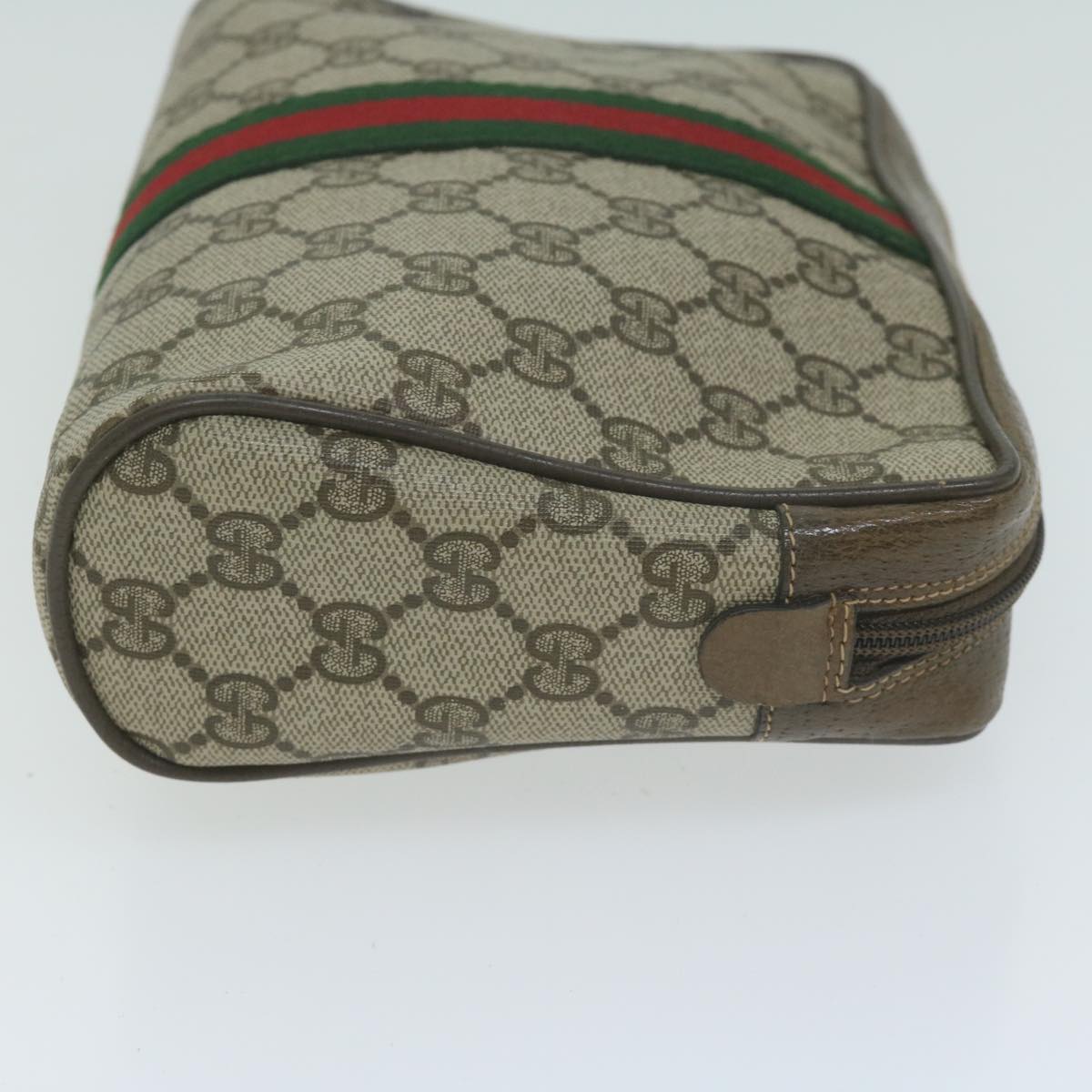 GUCCI GG Supreme Web Sherry Line Clutch Bag Beige Red 56 01 012  ep3084