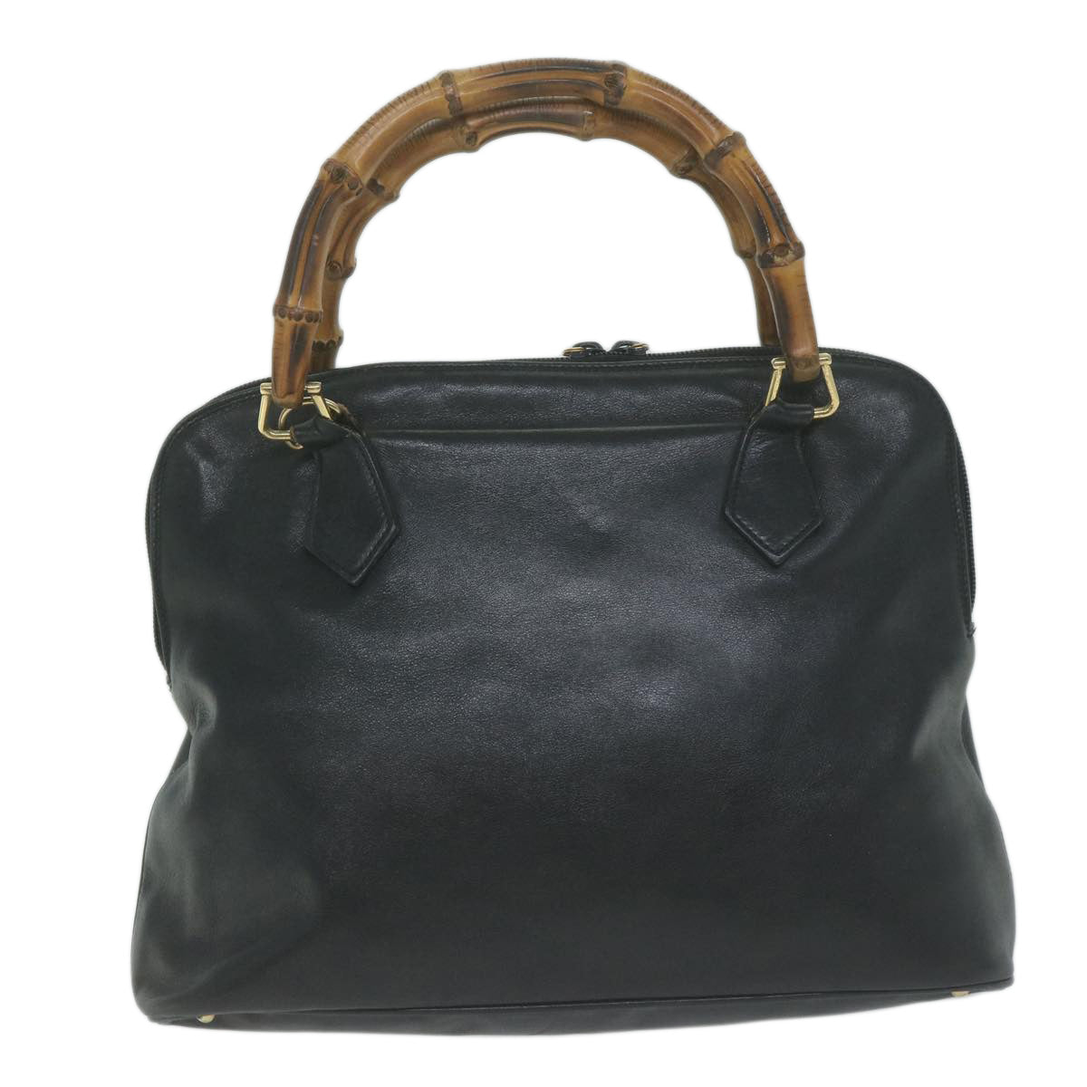 GUCCI Bamboo Hand Bag Leather 2way Black 000 1448  ep3166
