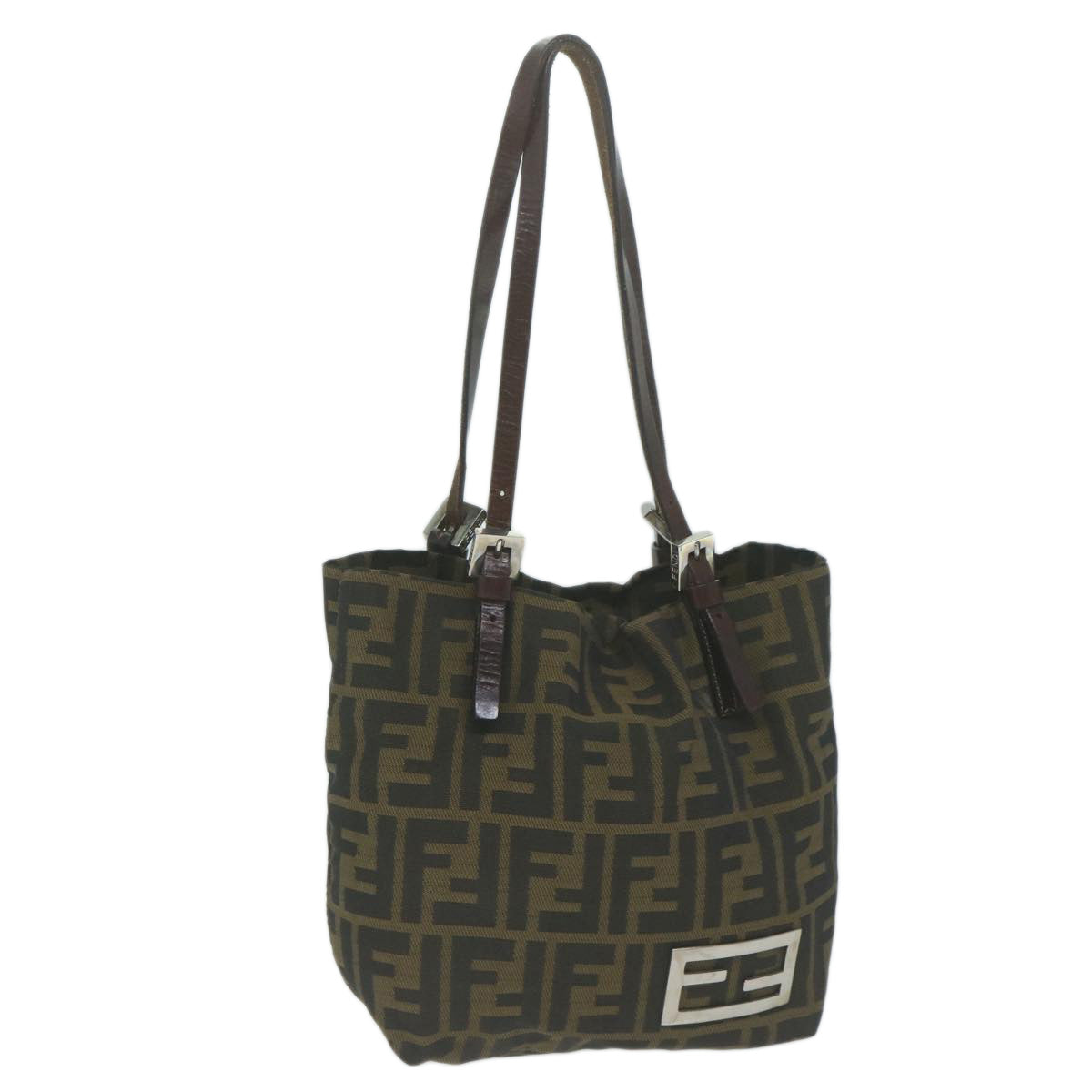 Luxury FendiZucca Canvas Hand Bag Black Brownep3201