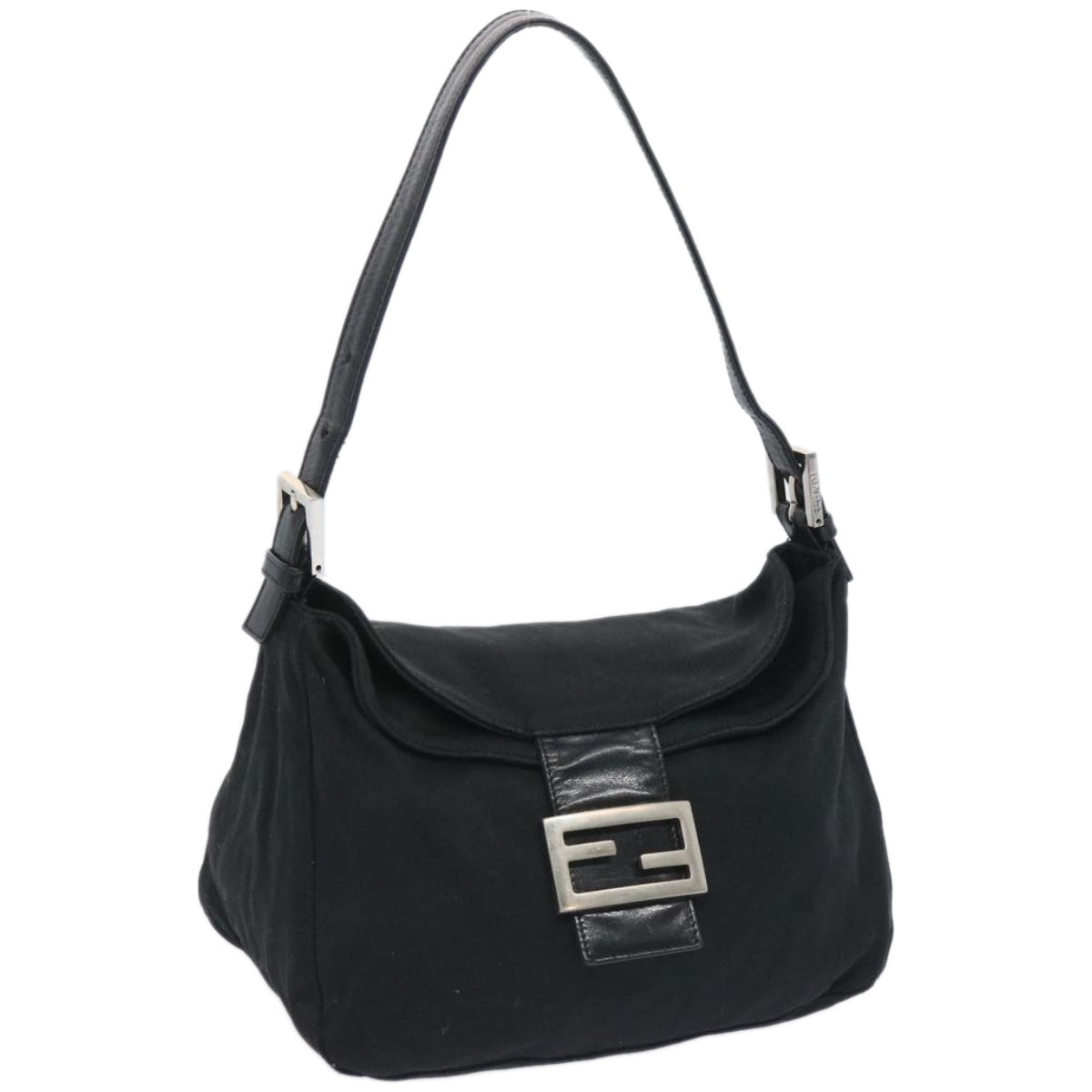 Luxury FendiMamma Baguette Shoulder Bag Nylon Blackep3241