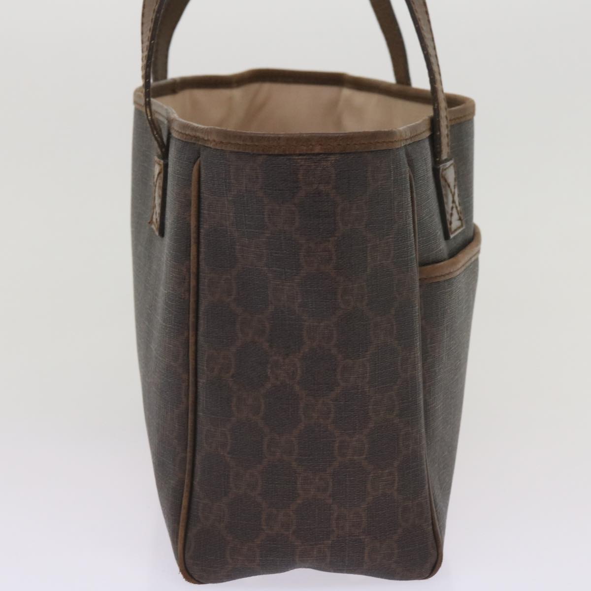 GUCCI GG Supreme Tote Bag PVC Leather Brown 264221  ep3283