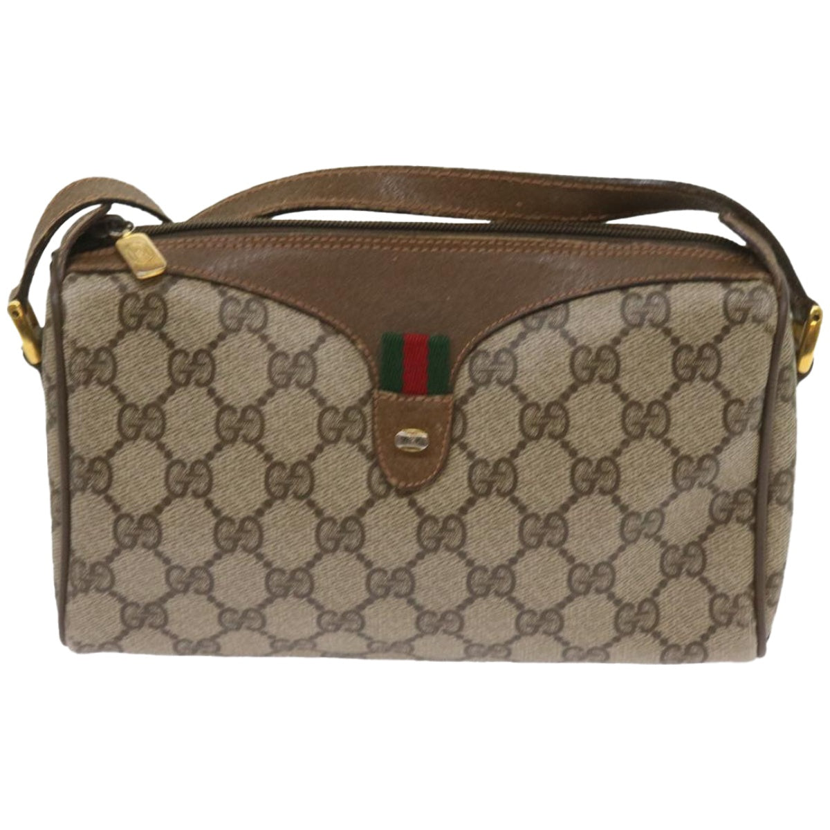 GUCCI GG Supreme Web Sherry Line Shoulder Bag PVC Beige 89 02 018  ep3292
