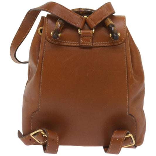 GUCCI Bamboo Backpack Leather Brown 003 2034 0030  ep3319