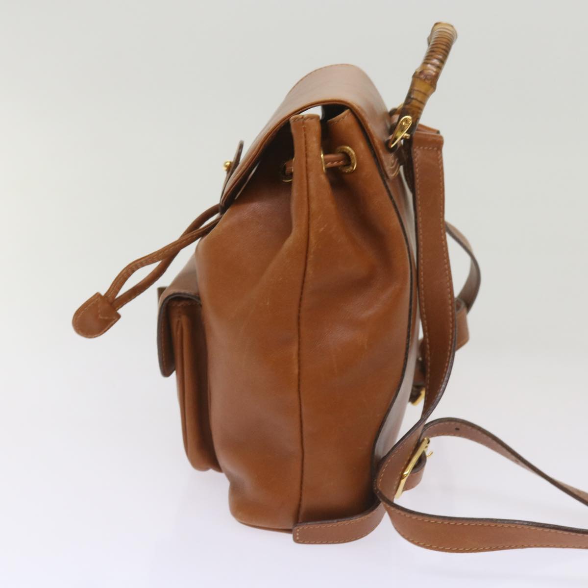 GUCCI Bamboo Backpack Leather Brown 003 2034 0030  ep3319