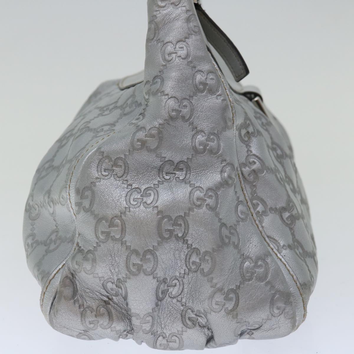 GUCCI GG Canvas Guccissima Hand Bag Silver 190525  ep3397