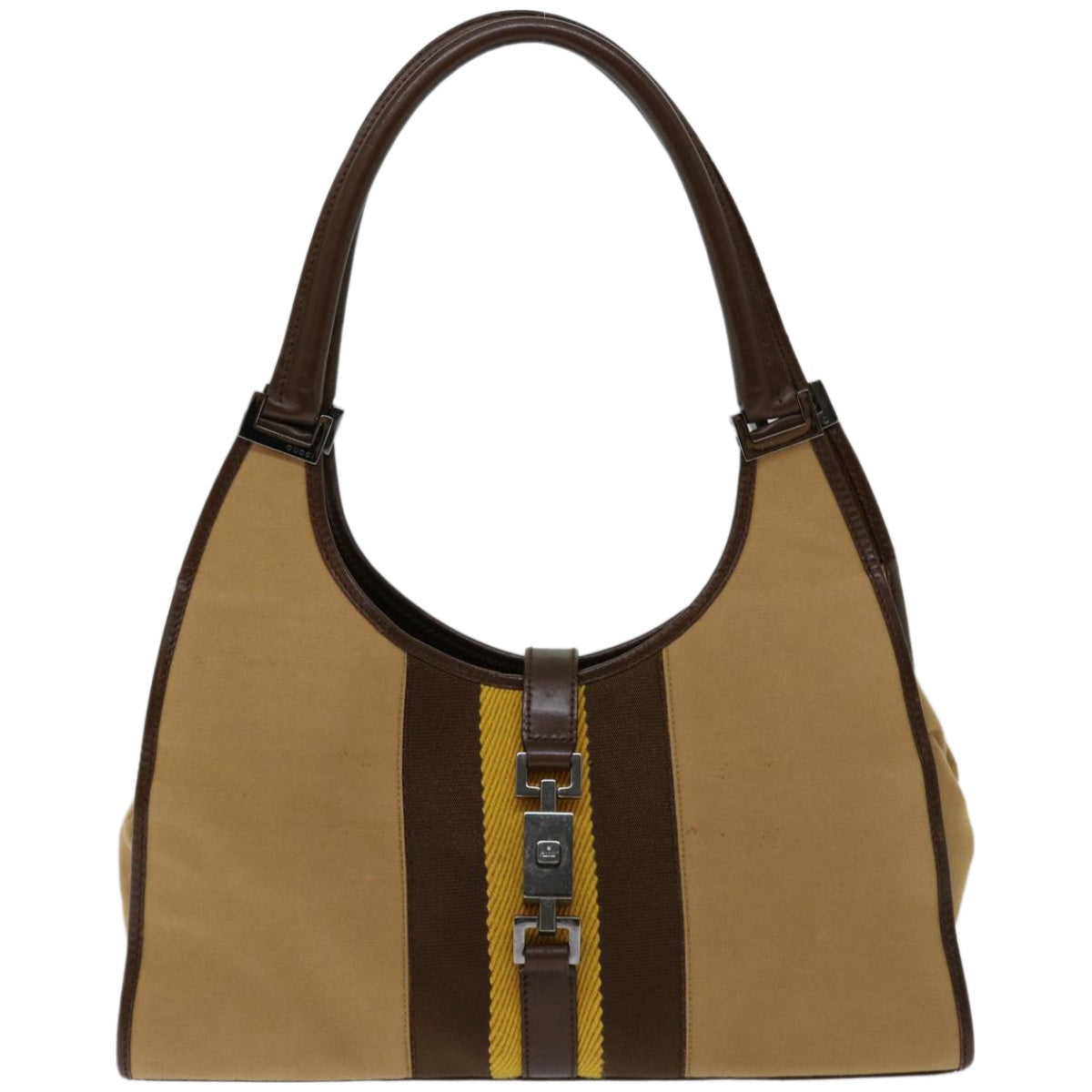 GUCCI Jackie Hand Bag Canvas Brown Beige yellow 002 1067 2123  ep3424