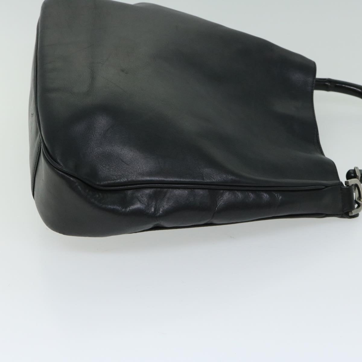 GUCCI Bamboo Hand Bag Leather Black 001 1577 2404  ep3430