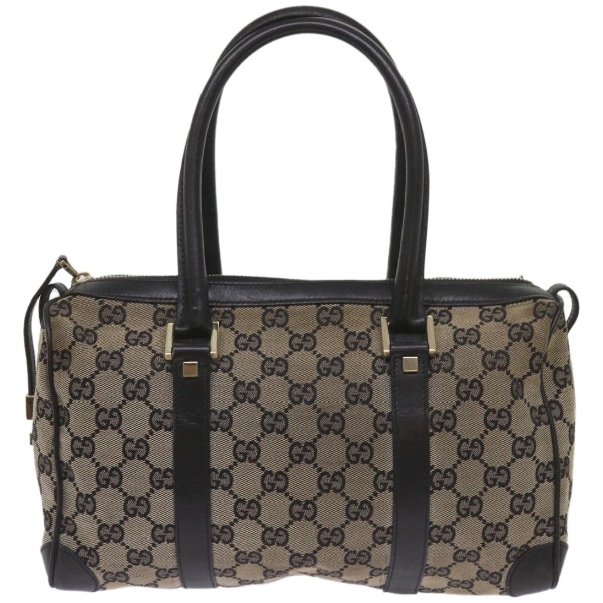 GUCCI GG Canvas Hand Bag Black Beige  ep3459