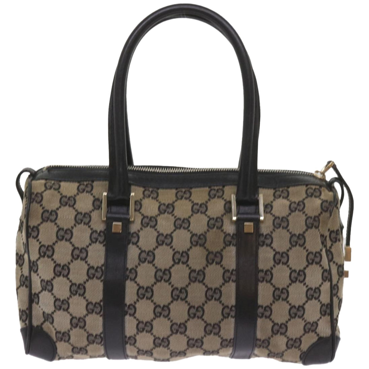 GUCCI GG Canvas Hand Bag Black Beige  ep3459