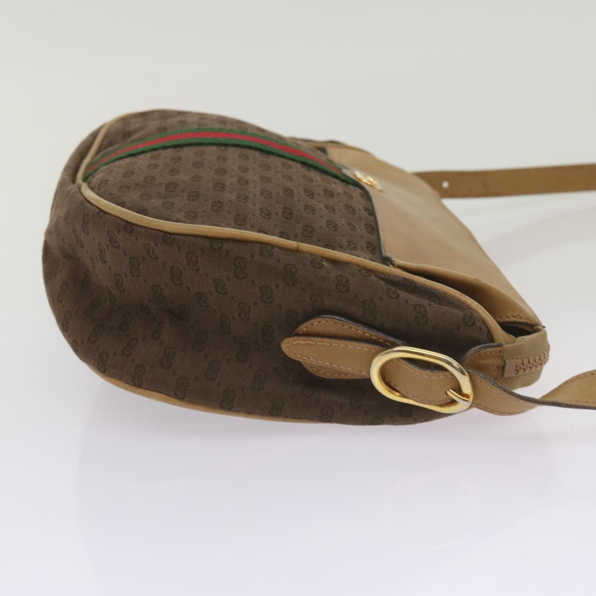 GUCCI Micro GG Canvas Web Sherry Line Shoulder Bag Brown 67 01 4001  ep3482