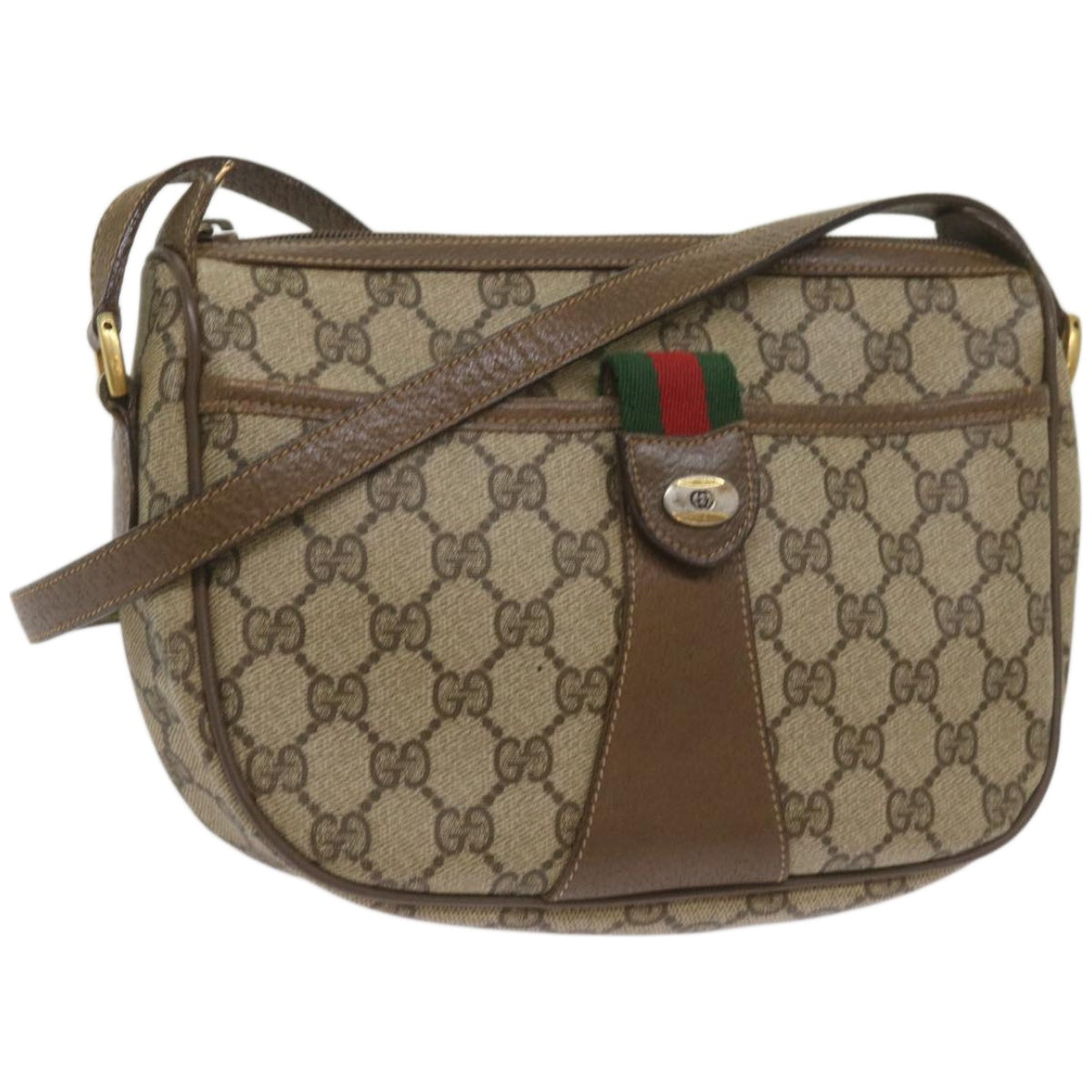 GUCCI GG Supreme Web Sherry Line Shoulder Bag Red Beige 89 02 032  ep3508