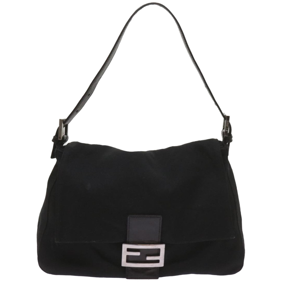 Luxury FendiMamma Baguette Shoulder Bag Nylon Black 2321 26325 079ep3515