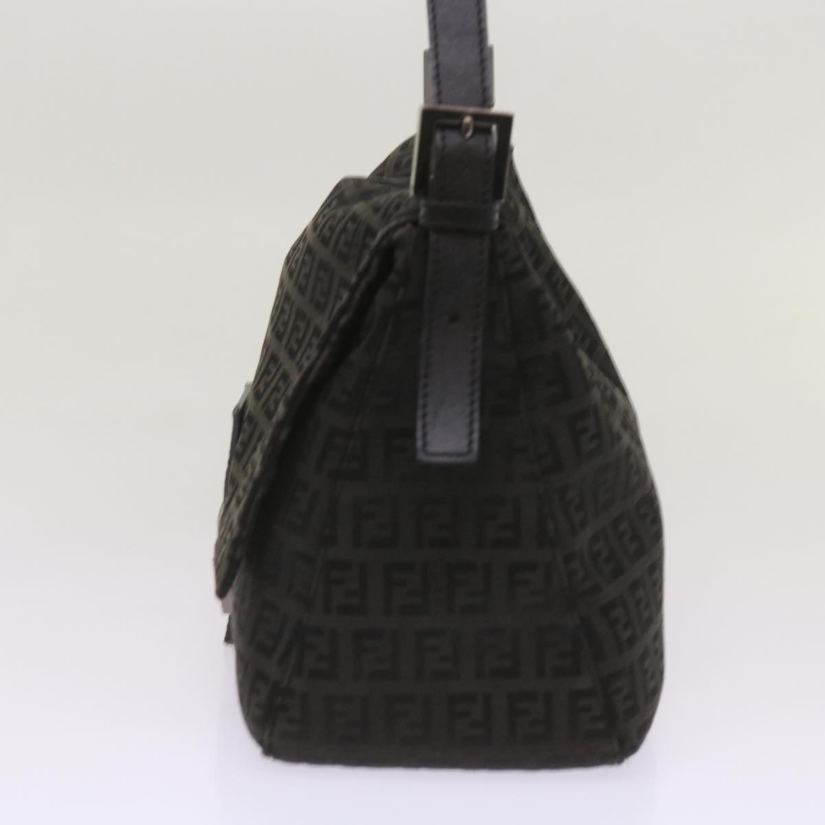 Luxury FendiZucchino Canvas Mamma Baguette Shoulder Bag Blackep3527