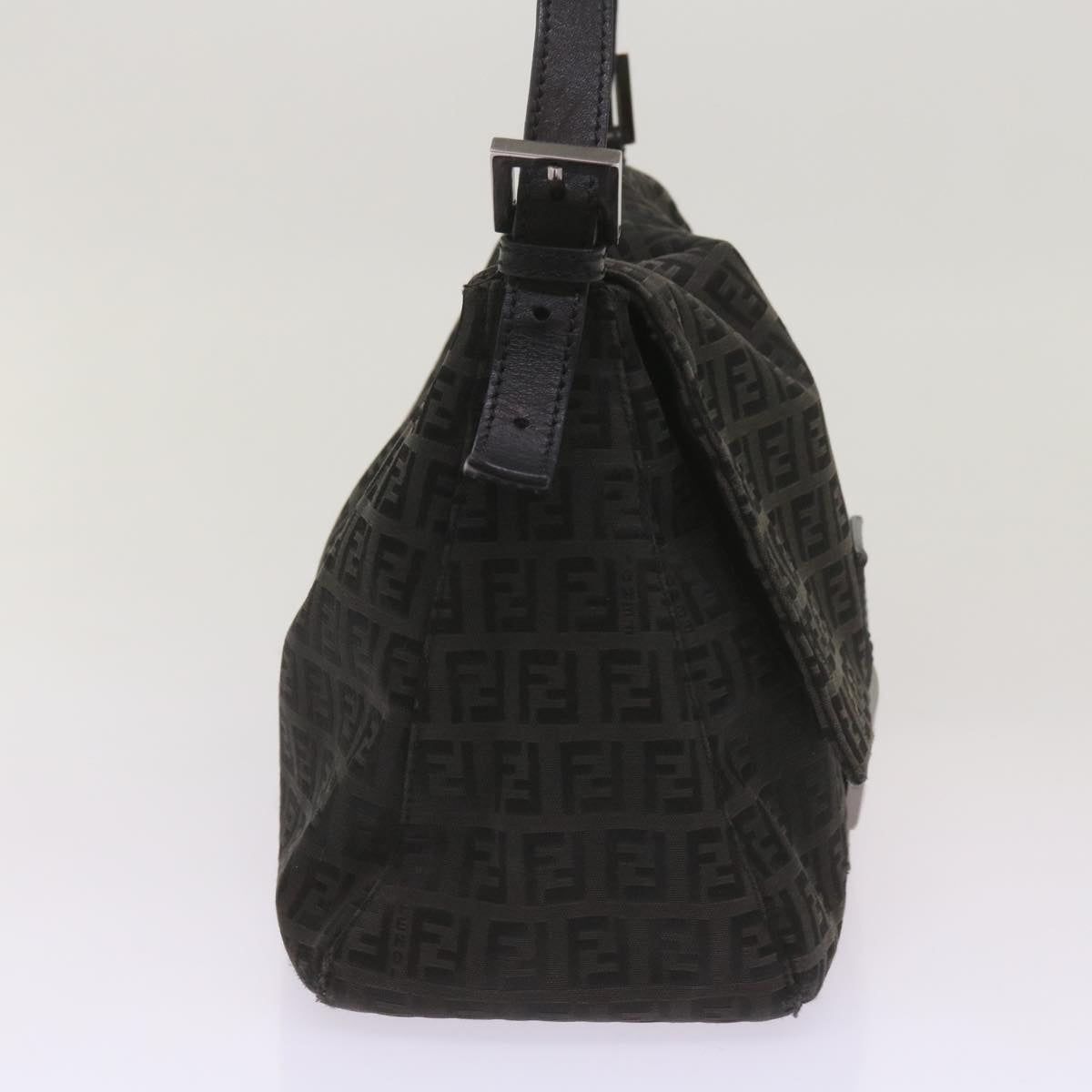 Luxury FendiZucchino Canvas Mamma Baguette Shoulder Bag Blackep3527