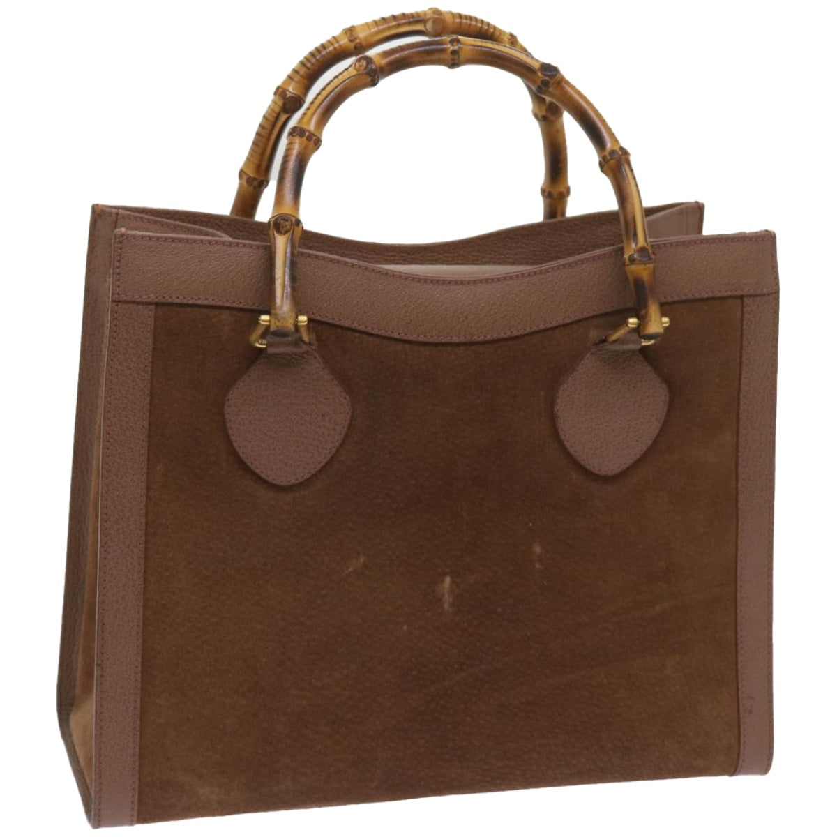 GUCCI Bamboo Hand Bag Suede Brown 002 1095  ep3536