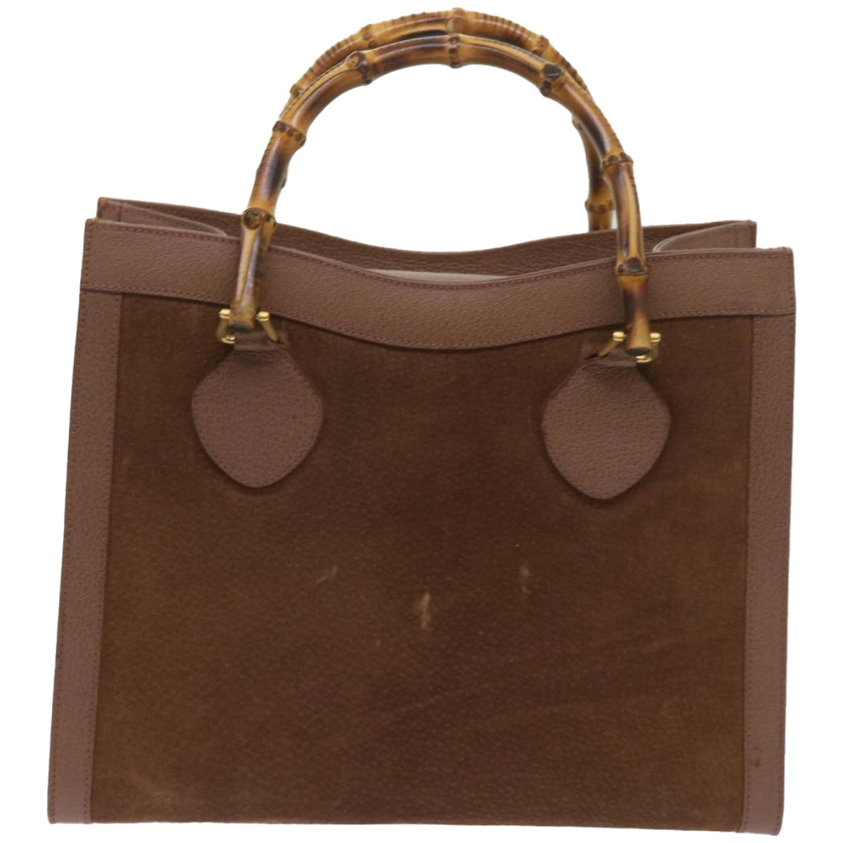 GUCCI Bamboo Hand Bag Suede Brown 002 1095  ep3536