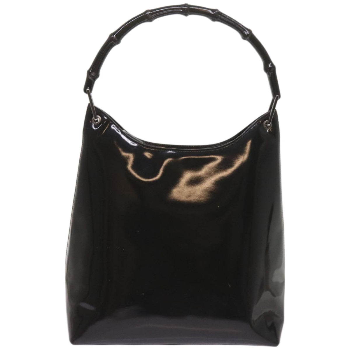 GUCCI Bamboo Hand Bag Leather Black  ep3537