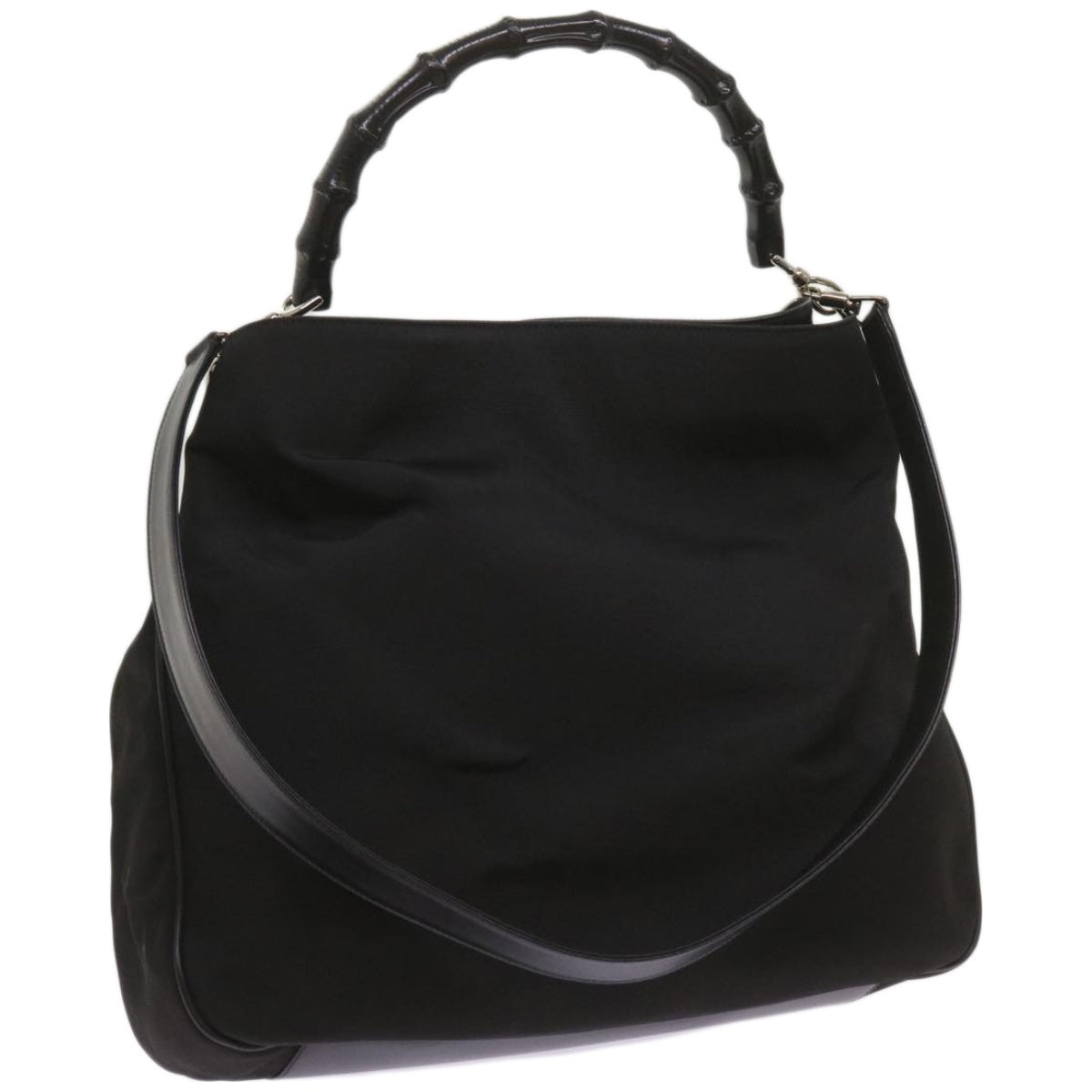 GUCCI Bamboo Shoulder Bag Canvas 2way Black 001 1577 1781  ep3539
