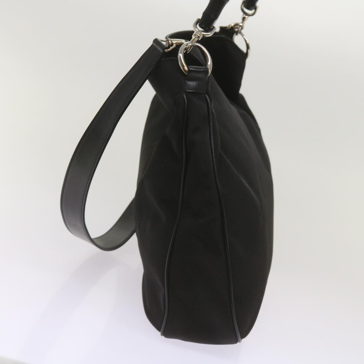GUCCI Bamboo Shoulder Bag Canvas 2way Black 001 1577 1781  ep3539