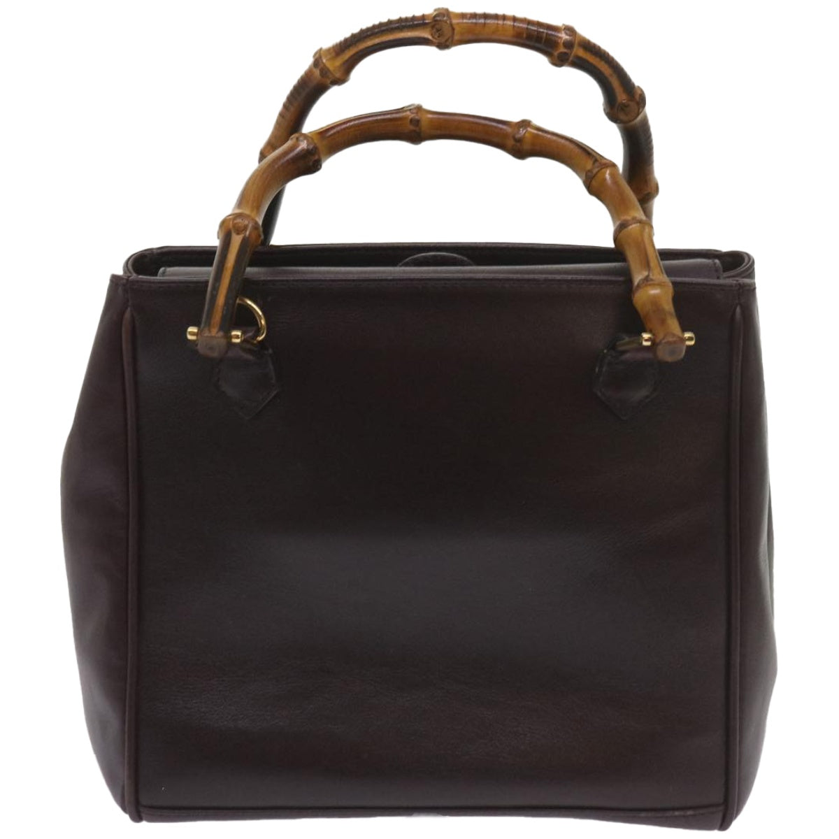 GUCCI Bamboo Hand Bag Leather 2way Black 000 2122  ep3545