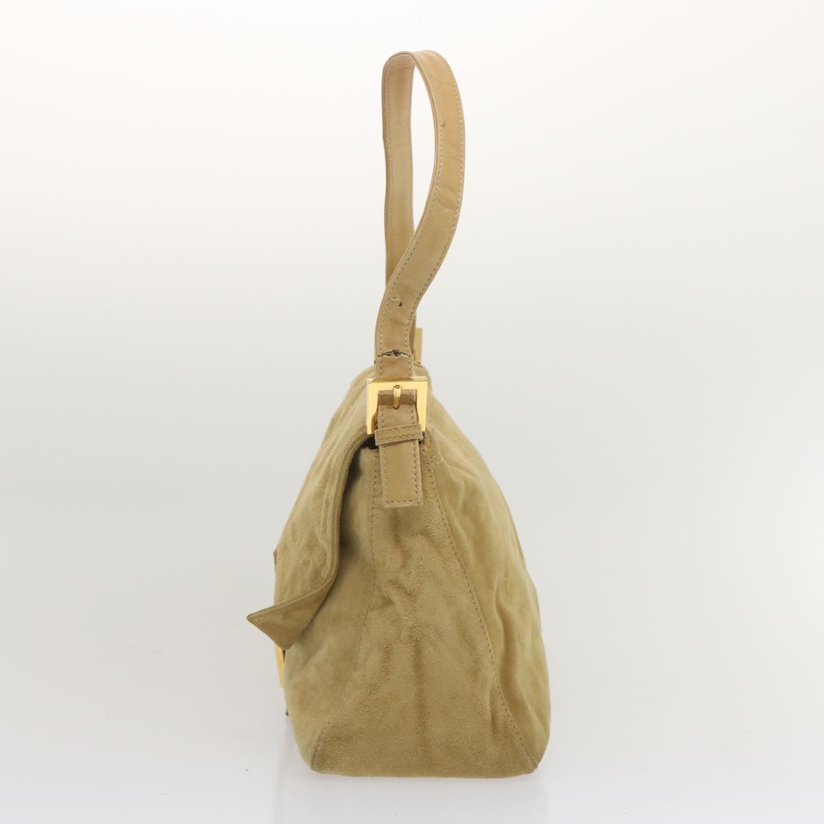 Luxury FendiMamma Baguette Shoulder Bag Suede Beigeep3672